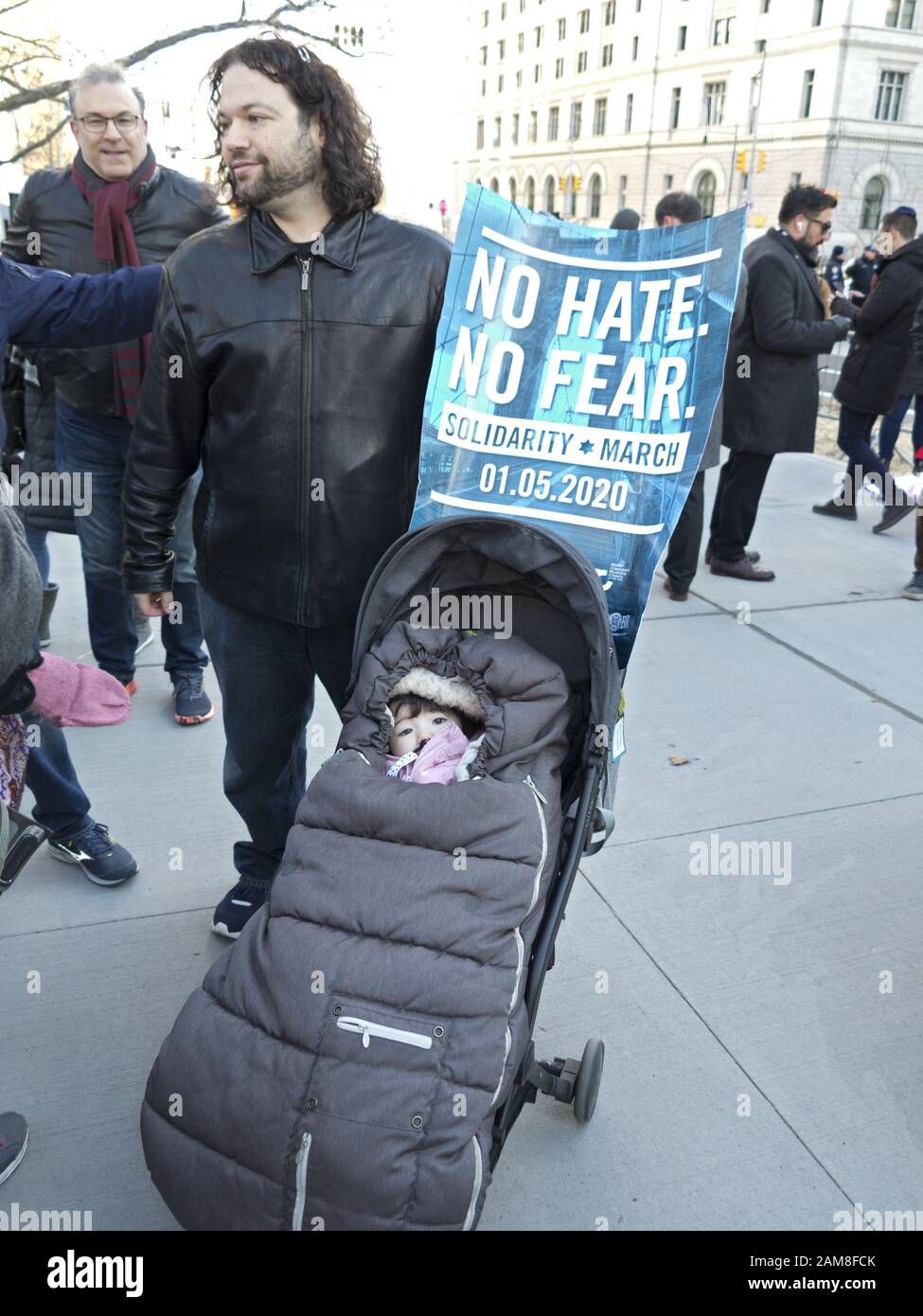 New York, USA. 5. Januar, 2020. Rund 15.000 Demonstranten auf die Straße gingen, die keinen Hass keine Angst März als Reaktion auf den verschärften antisemitischen Attac Stockfoto