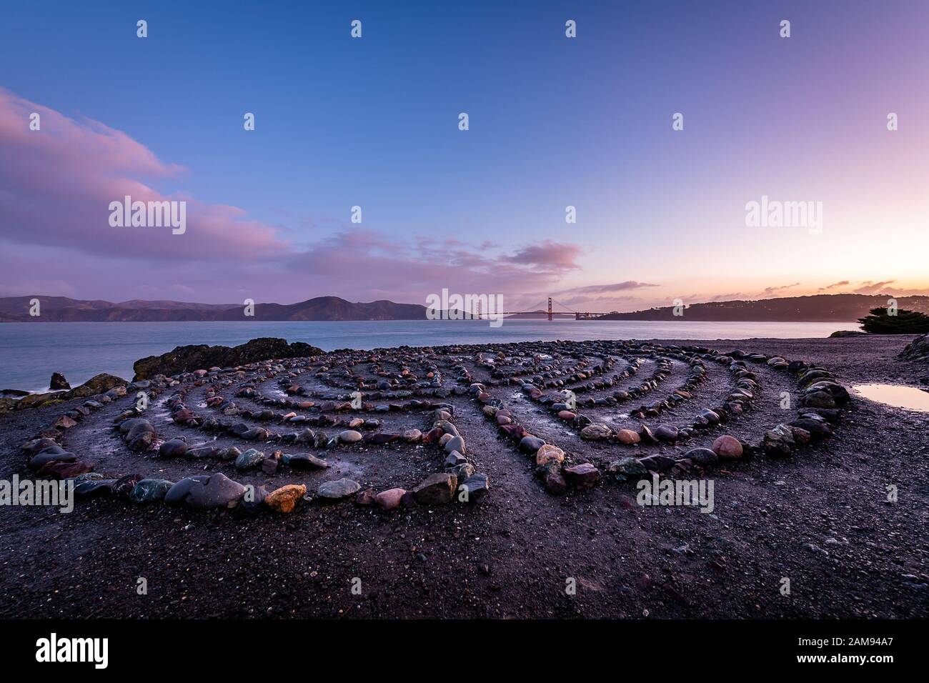 Die Länder Enden Labyrinth bei Dawn Stockfoto