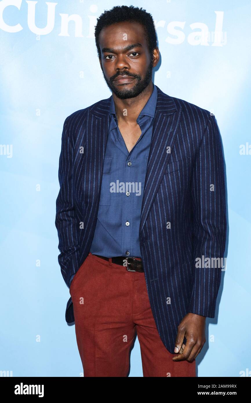 Pasadena, Vereinigte Staaten. Januar 2020. Pasadena, LOS ANGELES, KALIFORNIEN, USA - 11. JANUAR: William Jackson Harper kommt zur NBCUniversal Winter TCA Press Tour 2020, die am 11. Januar 2020 im Langham Huntington Hotel in Pasadena, Los Angeles, Kalifornien, USA stattfindet. (Foto von Xavier Collin/Image Press Agency) Credit: Image Press Agency/Alamy Live News Stockfoto