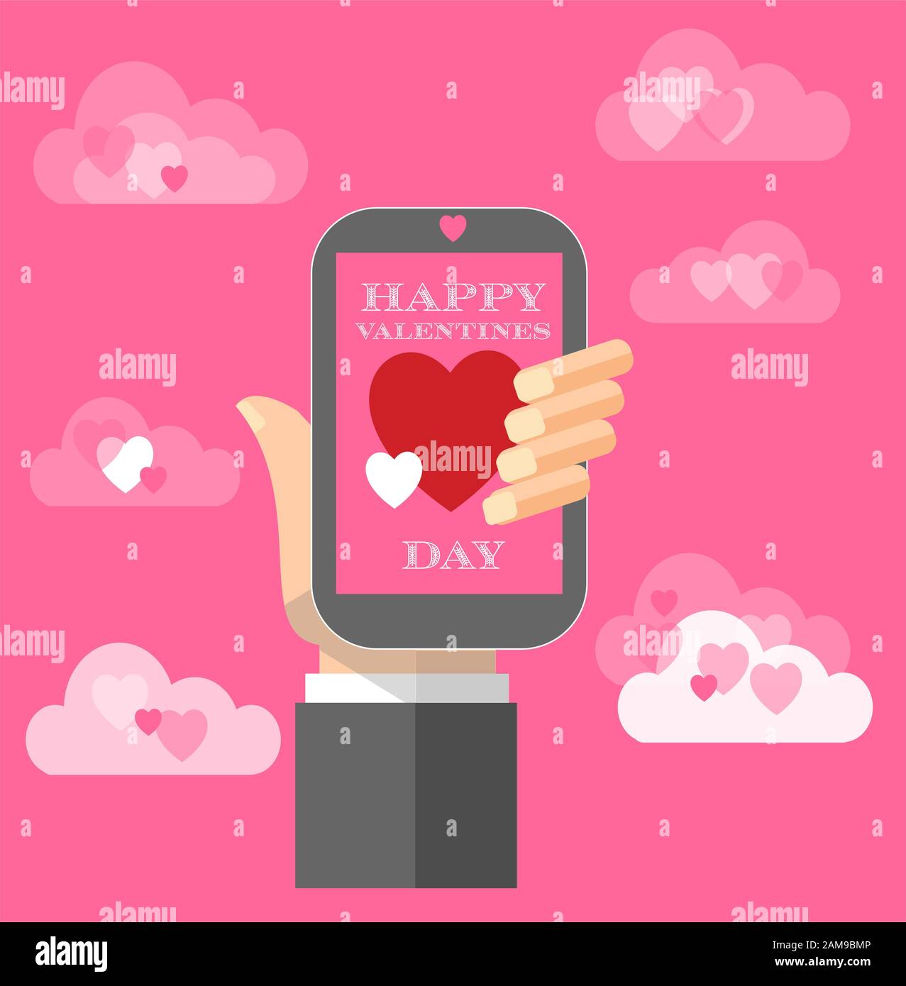 Happy Valentines Day Vector-Konzept Stockfoto