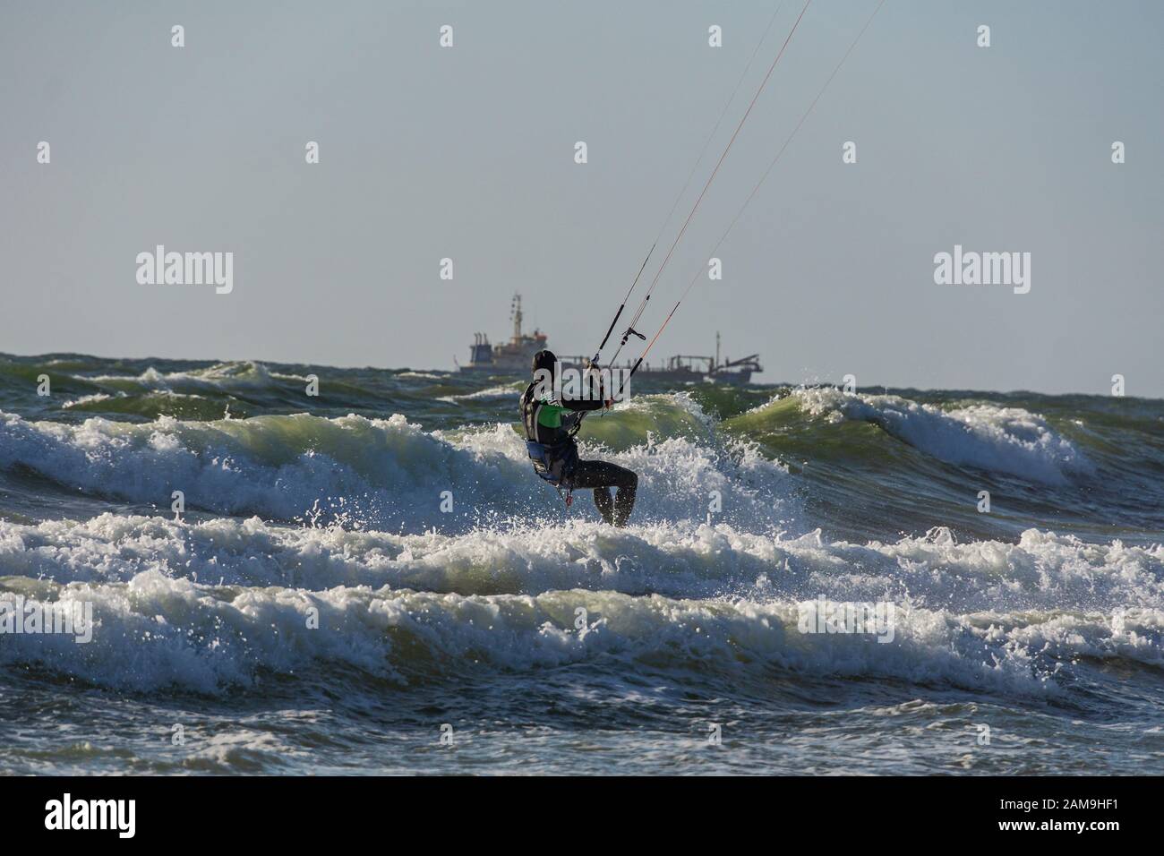 Sylt - Nahaufnahme Kite-Surfer am Strand Wenningstedt, Schleswig-Holstein, Deutschland, 05.06.2015 Stockfoto