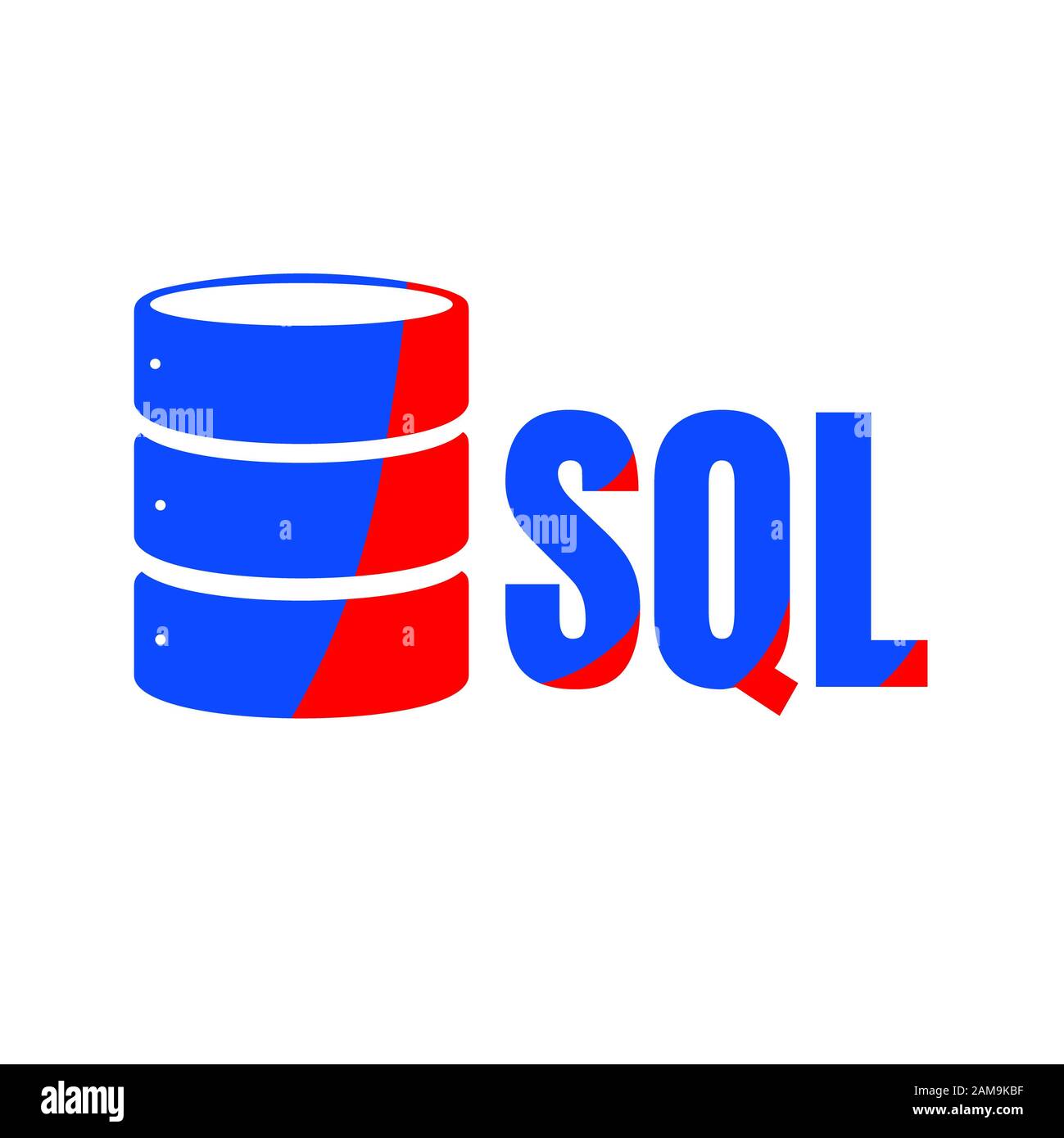SQL-Datenbank Symbol Logo Design UI oder UX-App Stockfoto
