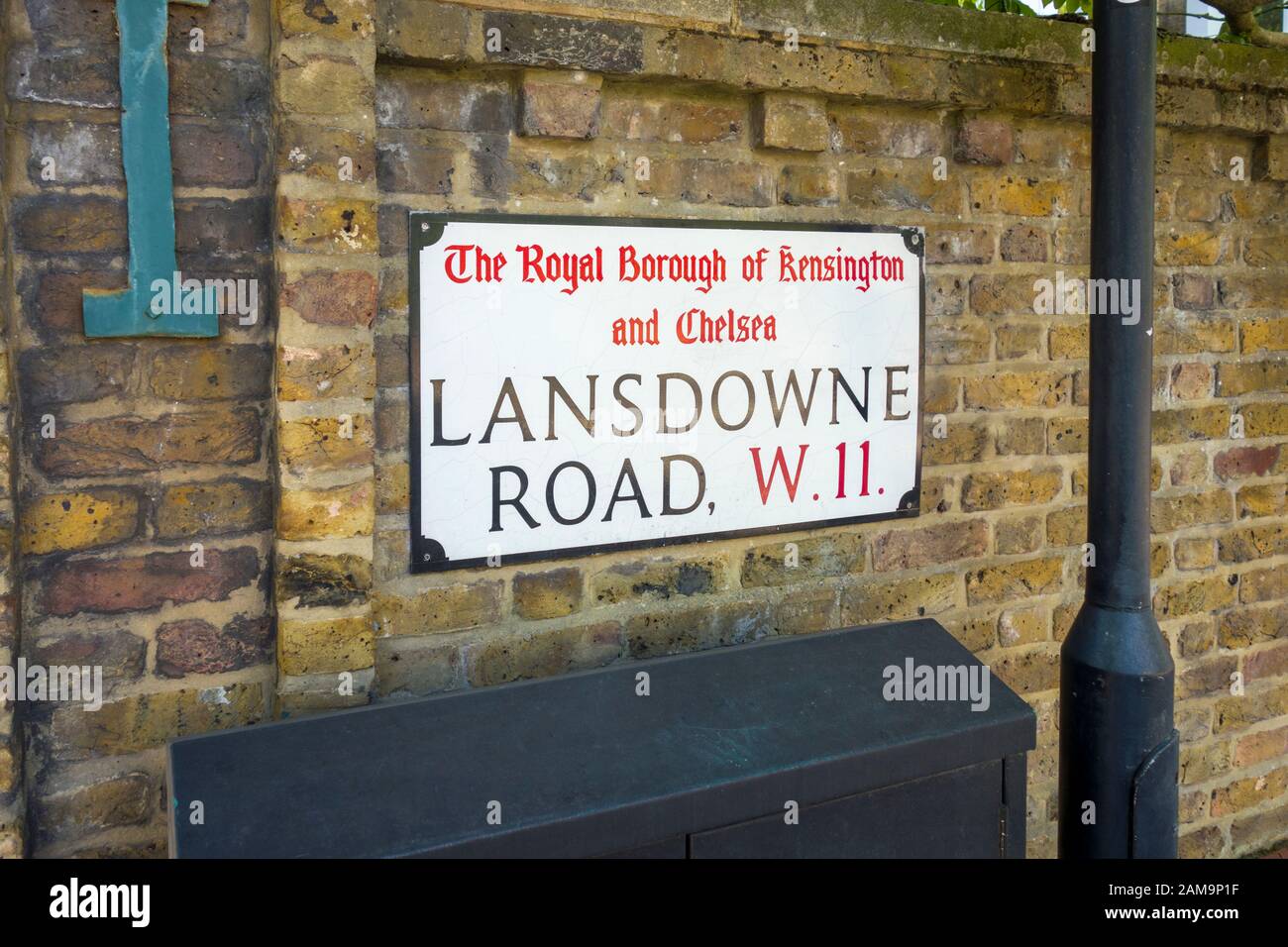 Lansdowne Straßenname, Royal Borough of Kensington and Chelsea, London, Großbritannien Stockfoto
