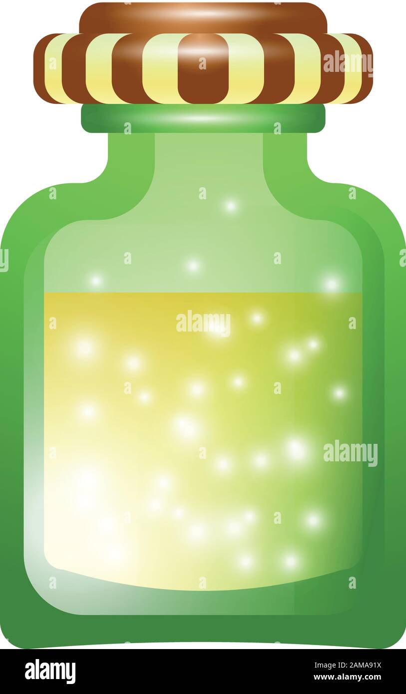 Magic Trank Flaschensymbol. Cartoon des magischen Zaubertränken-Flaschensymbols für Web-Design isoliert auf weißem Hintergrund Stock Vektor