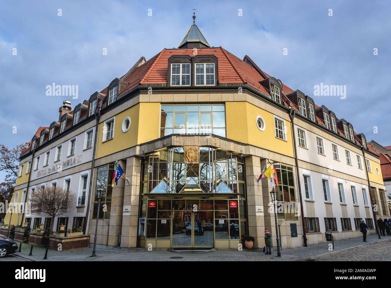 John Paul II. Hotel in Ostrow Tumski, dem ältesten Teil der Stadt Wroclaw in der Region Silesia in Polen Stockfoto