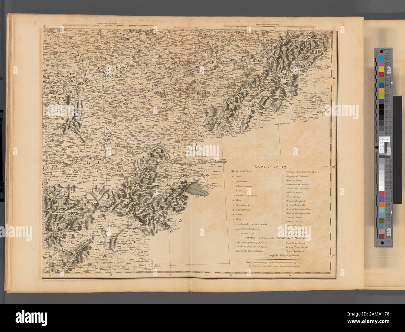 Platte X - EINE allgemeine Karte des Imperiums von Deutschland, Holland, den Niederlanden, der Schweiz, Graubünden, Italien, Sizilien, Korsika und Sardinien Veröffentlicht am 4. Juni 1800 von J. Stockdale, Piccadilly, London.; Platte X: Eine allgemeine Karte des Imperiums von Deutschland, Holland, den Niederlanden, der Schweiz, Graubünden, Italien, Sizilien, Korsika und Sardinien Stockfoto