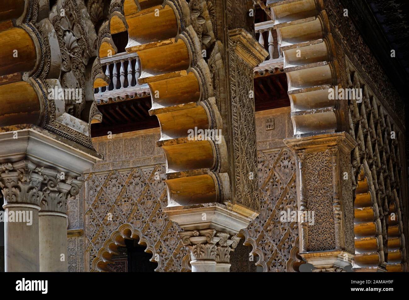 Palast und Gärten von Royal Alcazar, Sevilla, Andalusien, Spanien, Europa Stockfoto