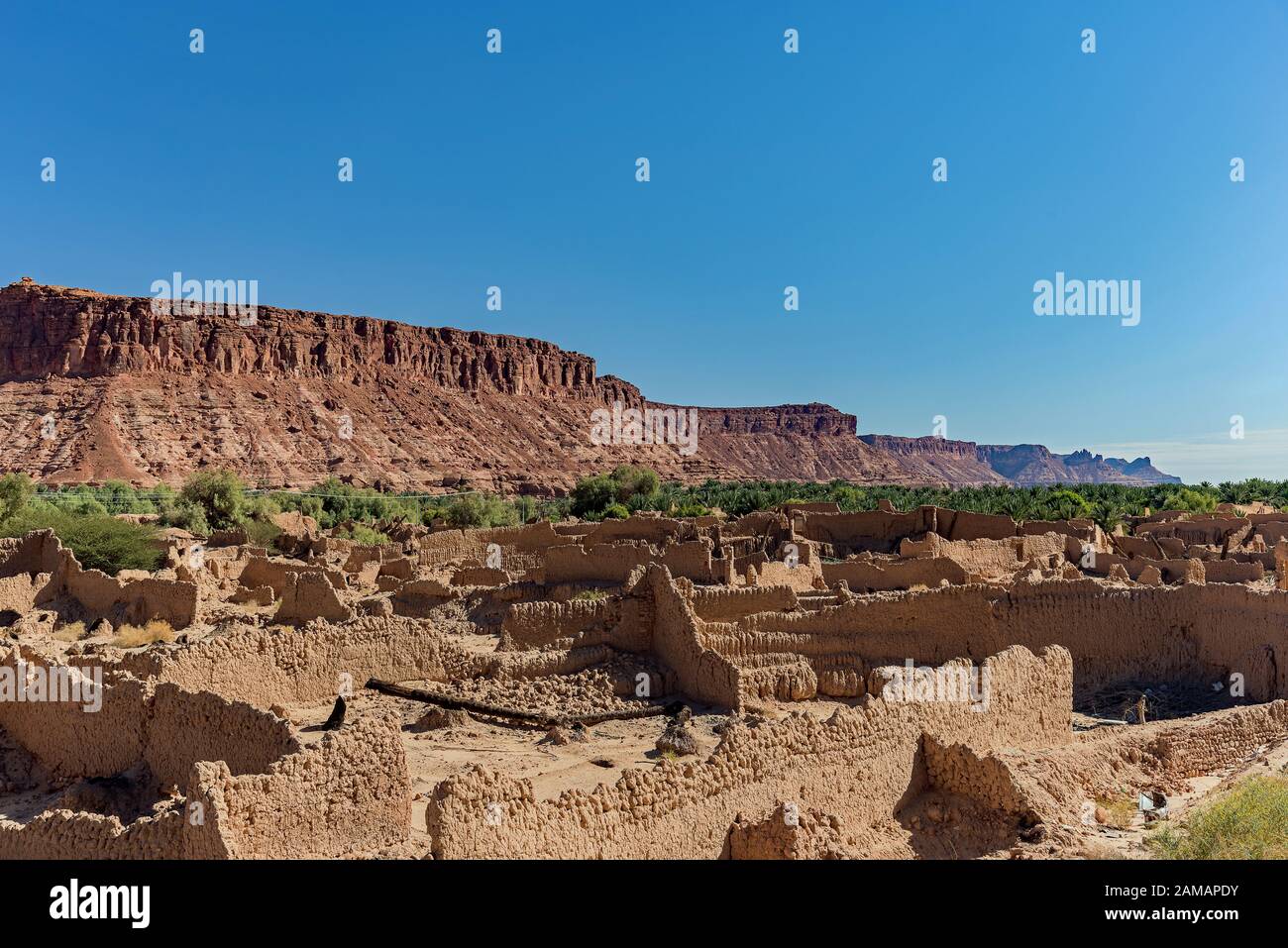 Blick auf die Ruinen von al Ula Stockfoto