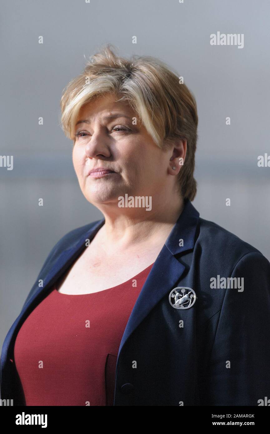 12-01-2020, London, England. Emily Thornberry, Shadow Außenministerin für auswärtige Angelegenheiten und Commonwealth-Partei und Kandidatin der Labour-Führung verlässt die BBC, nachdem sie in der Andrew Marr Show aufgetreten ist. Kredit: RHI Stockfoto