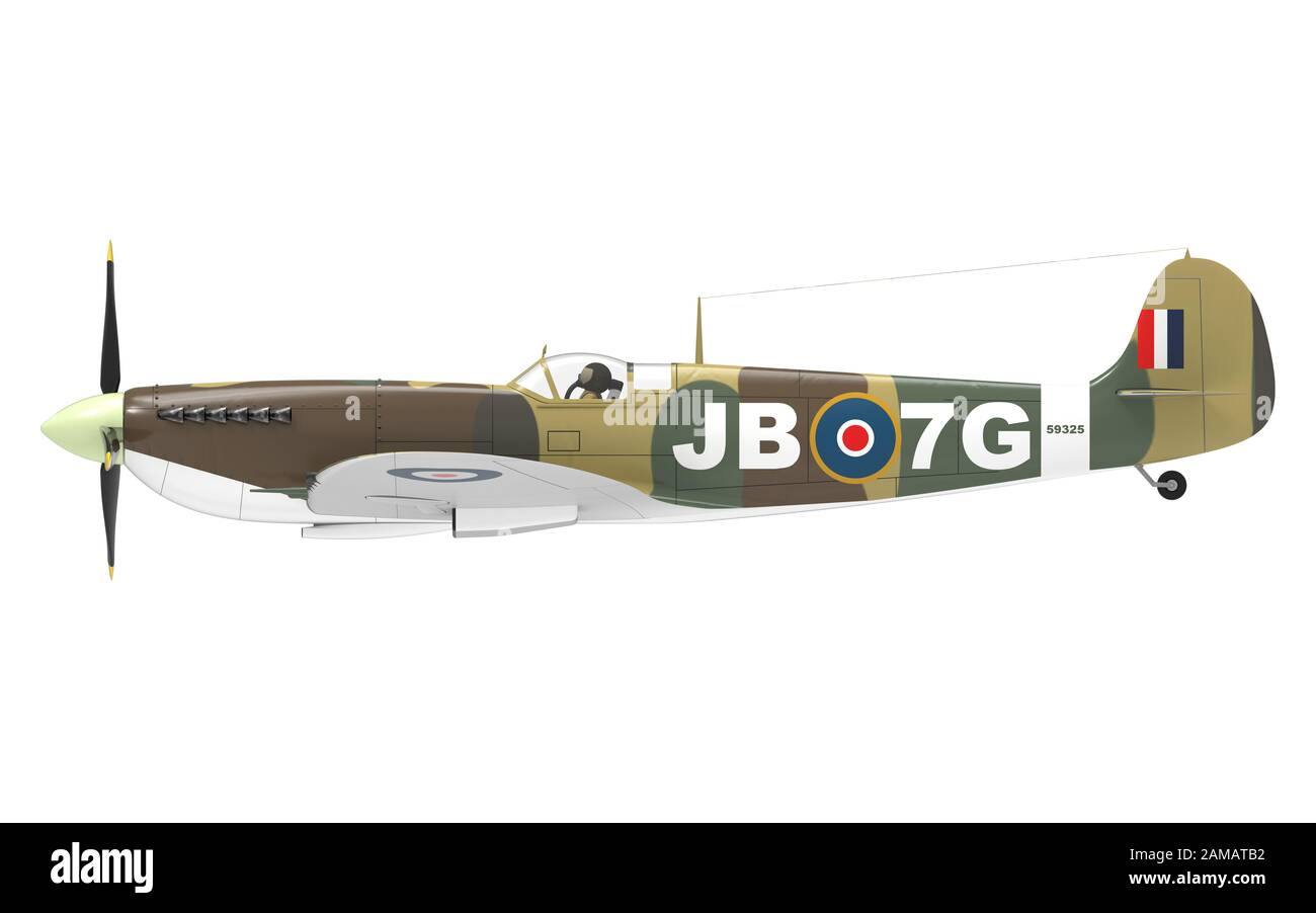 3D-Rendering eines 2-Weltfliegers isoliert auf weißem Hintergrund Stockfoto