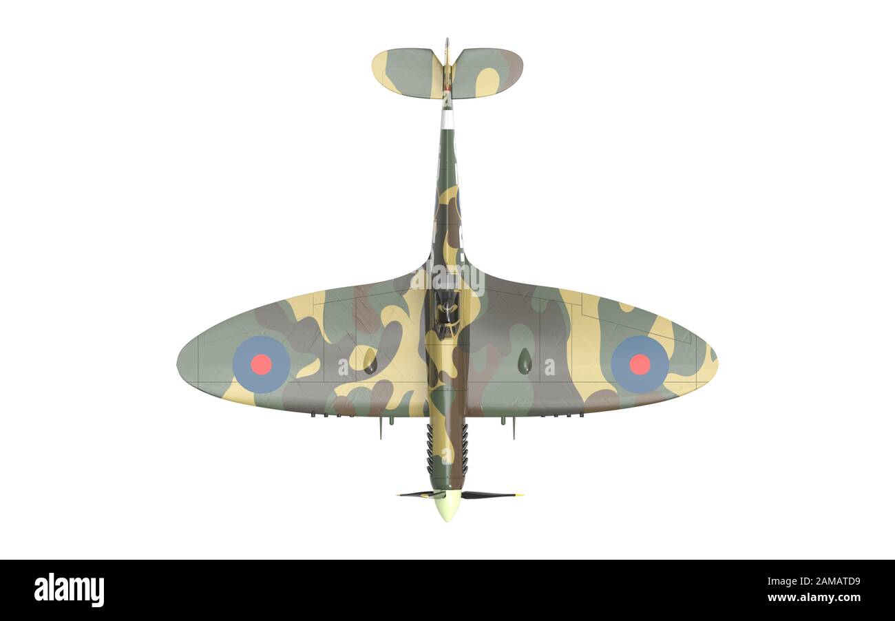 3D-Rendering eines 2-Weltfliegers isoliert auf weißem Hintergrund Stockfoto