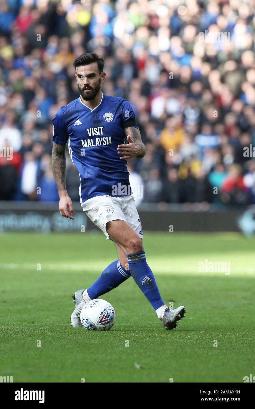 Cardiff, Großbritannien. Januar 2020. Marlon Pack of Cardiff City beim EFL Sky Bet Championship Match zwischen Cardiff City und Swansea City im Cardiff City Stadium, Cardiff, Wales am 12. Januar 2020. Foto von Dave Peters. Nur redaktionelle Nutzung, Lizenz für kommerzielle Nutzung erforderlich. Keine Verwendung bei Wetten, Spielen oder einer einzelnen Club-/Liga-/Spielerpublikationen. Kredit: UK Sports Pics Ltd/Alamy Live News Stockfoto