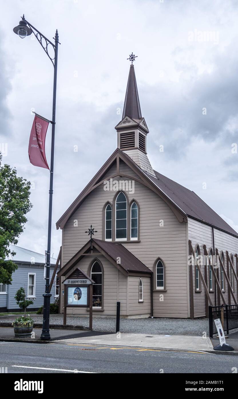 St. Andrew's Union Church, 1880, Graytown, Wairarapa, Neuseeland Stockfoto
