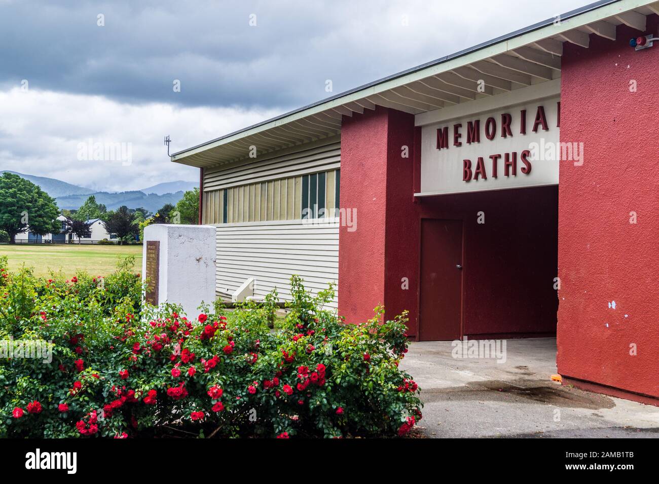 Memorial Baths and Park, 1952, Greytown, Wairarapa, Neuseeland Stockfoto