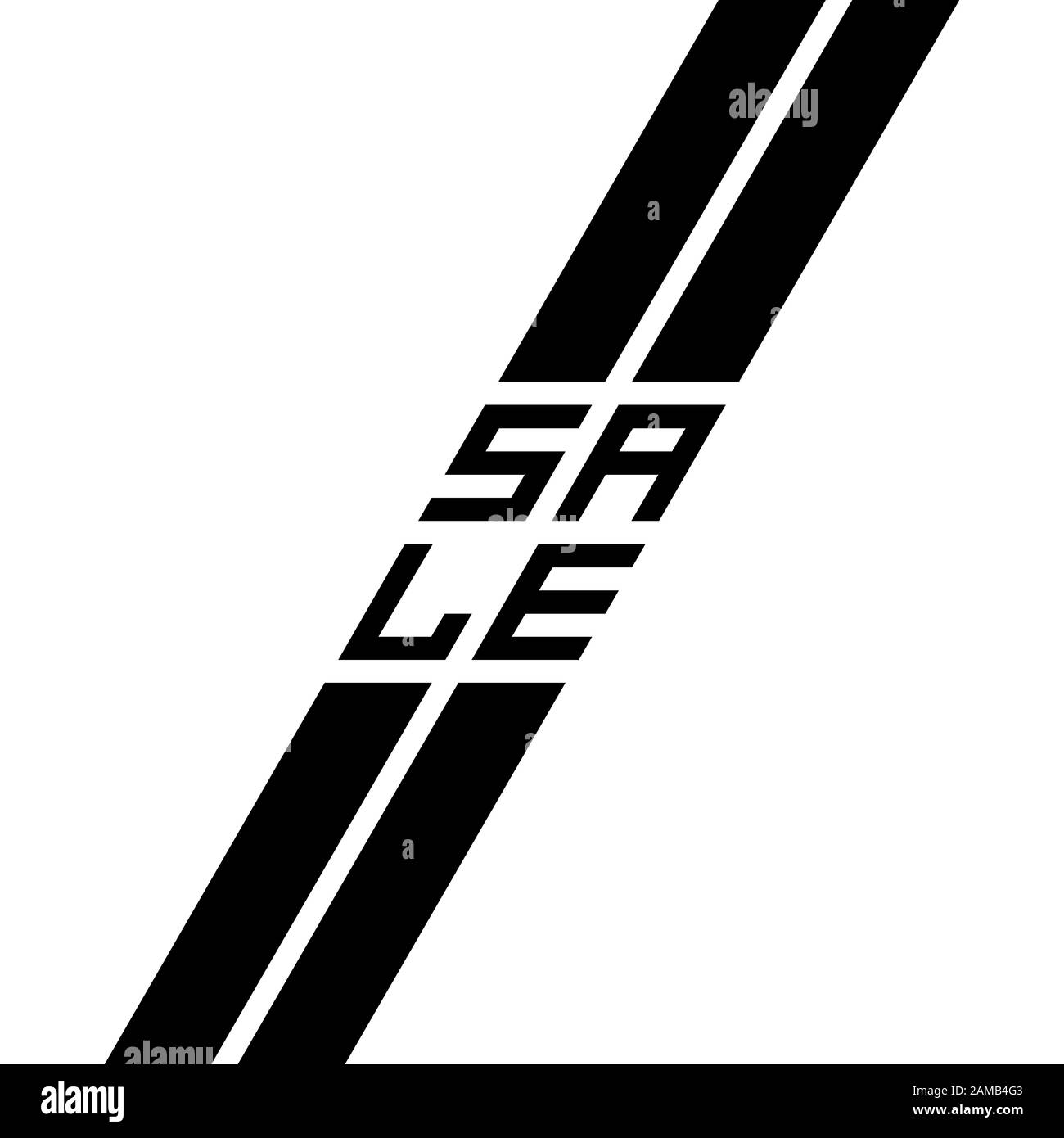 Der Beschriftungsverkauf auf weißem Grund von diagonalen Streifen. Verkaufsbanner. Vorlage für Flyer, Poster, Broschüre. Zwei schwarze und weiße Farbbänder wie Stock Vektor