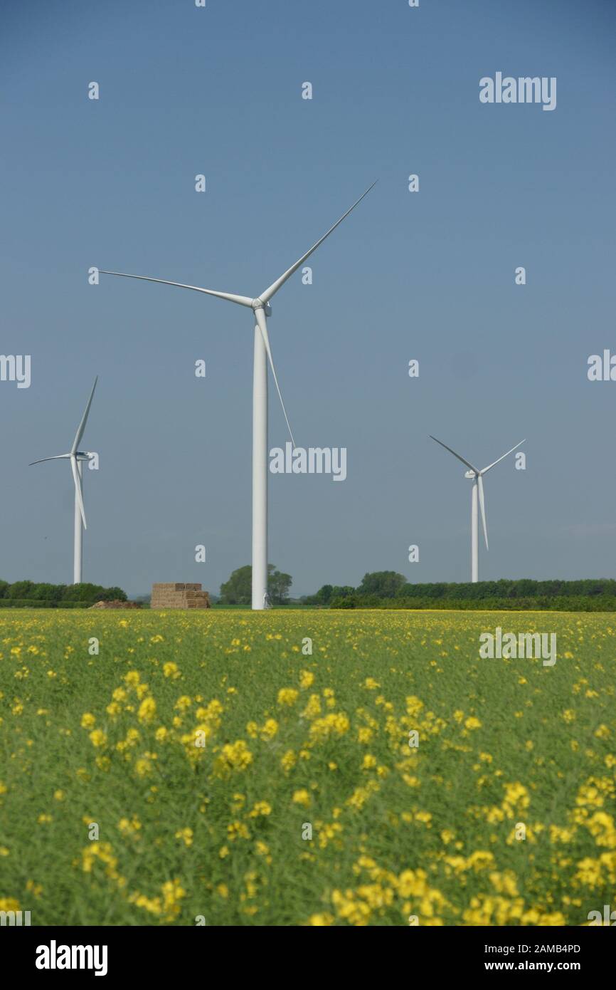 Windenergieanlage, erneuerbare Energie Stockfoto