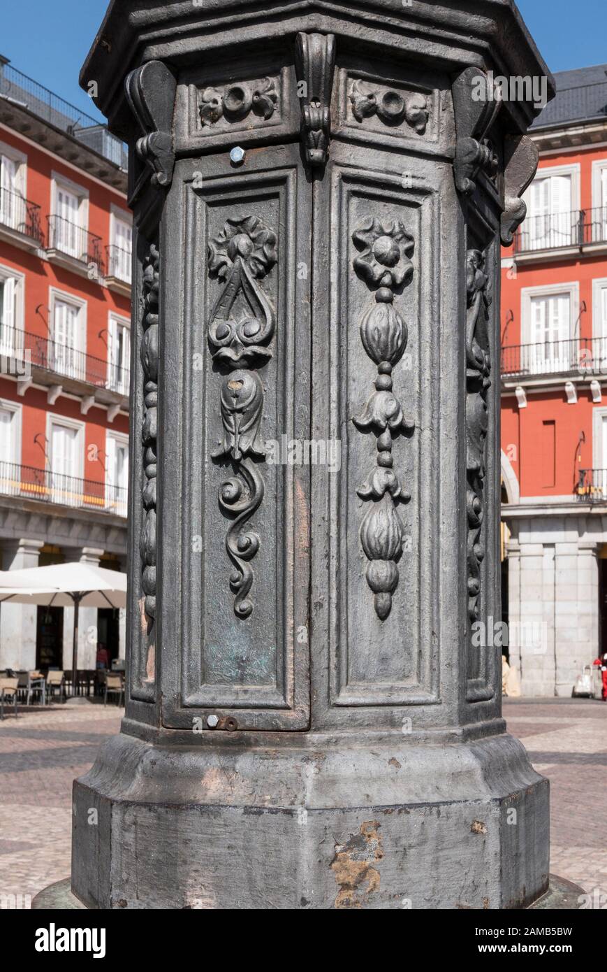 Ein Ornament in der Plaza Mayor, Madrid, Spanien Stockfoto