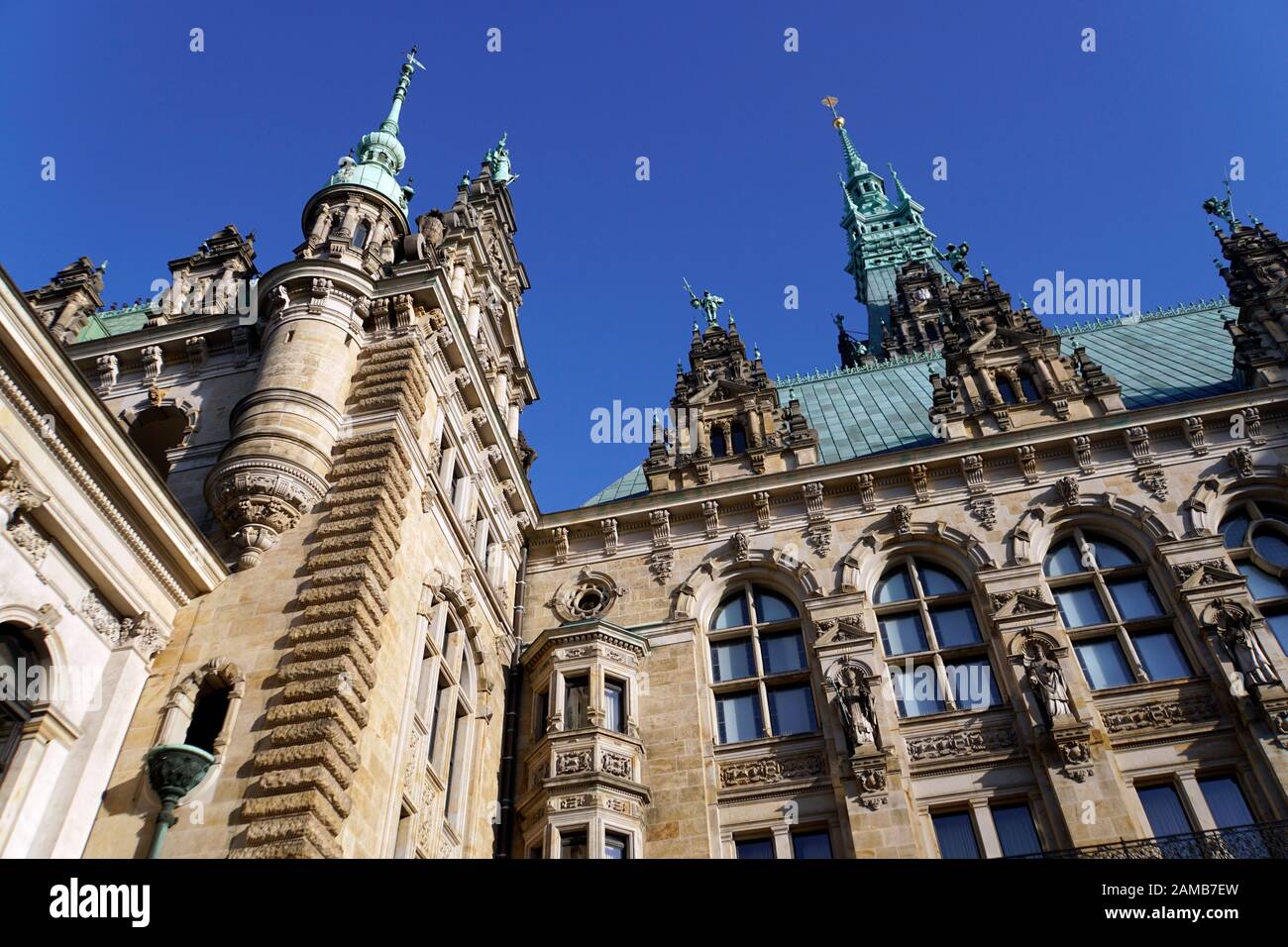 Rathaus im Neorenaissance-Stil, Hamburg, Deutschland Stockfoto