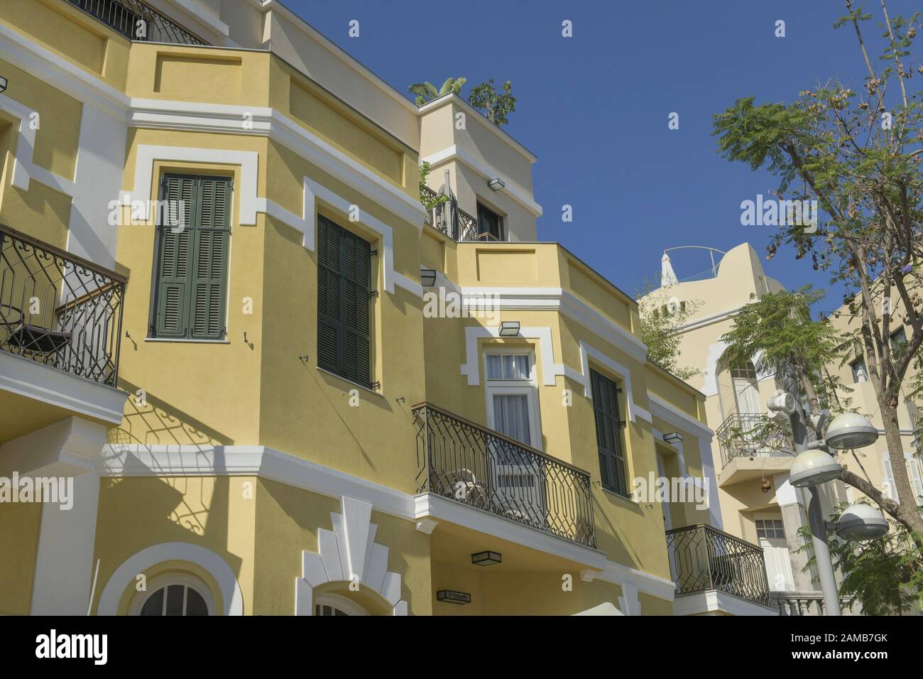 Wohnhaus, Weiße Stadt, Nachalat Benyamin, Tel Aviv, Israel Stockfoto