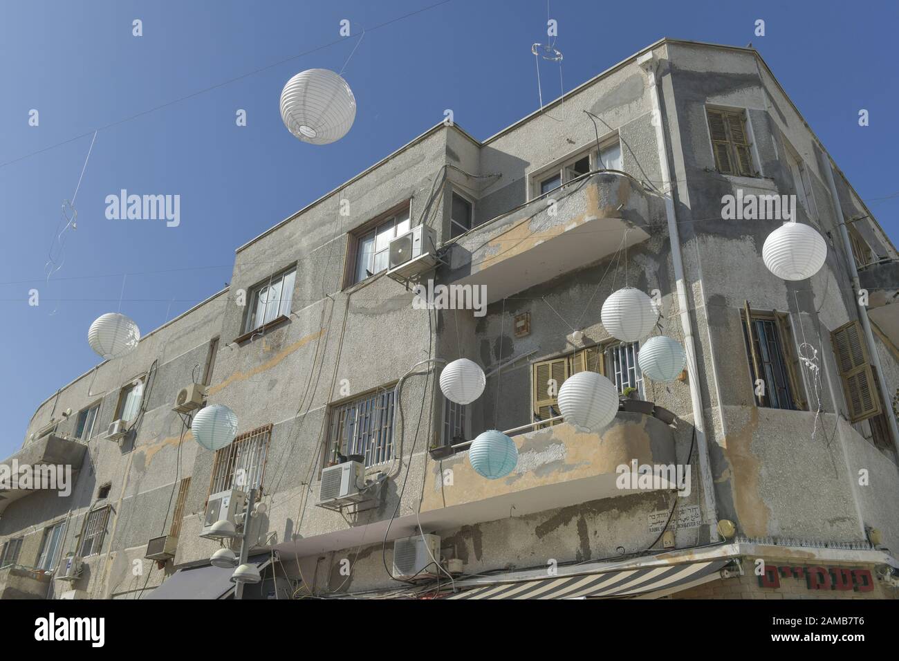 Wohnhaus, Weiße Stadt, Nachalat Benyamin, Tel Aviv, Israel Stockfoto