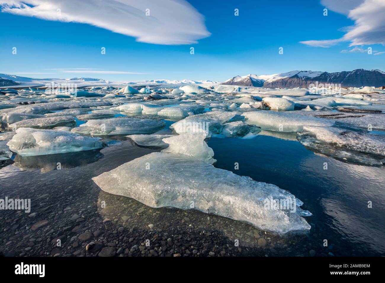 Gletscherlagune Jökulsárlón, Vatnajökull Gletscher, Austurland, Ostinsel, Insel, Europa Stockfoto