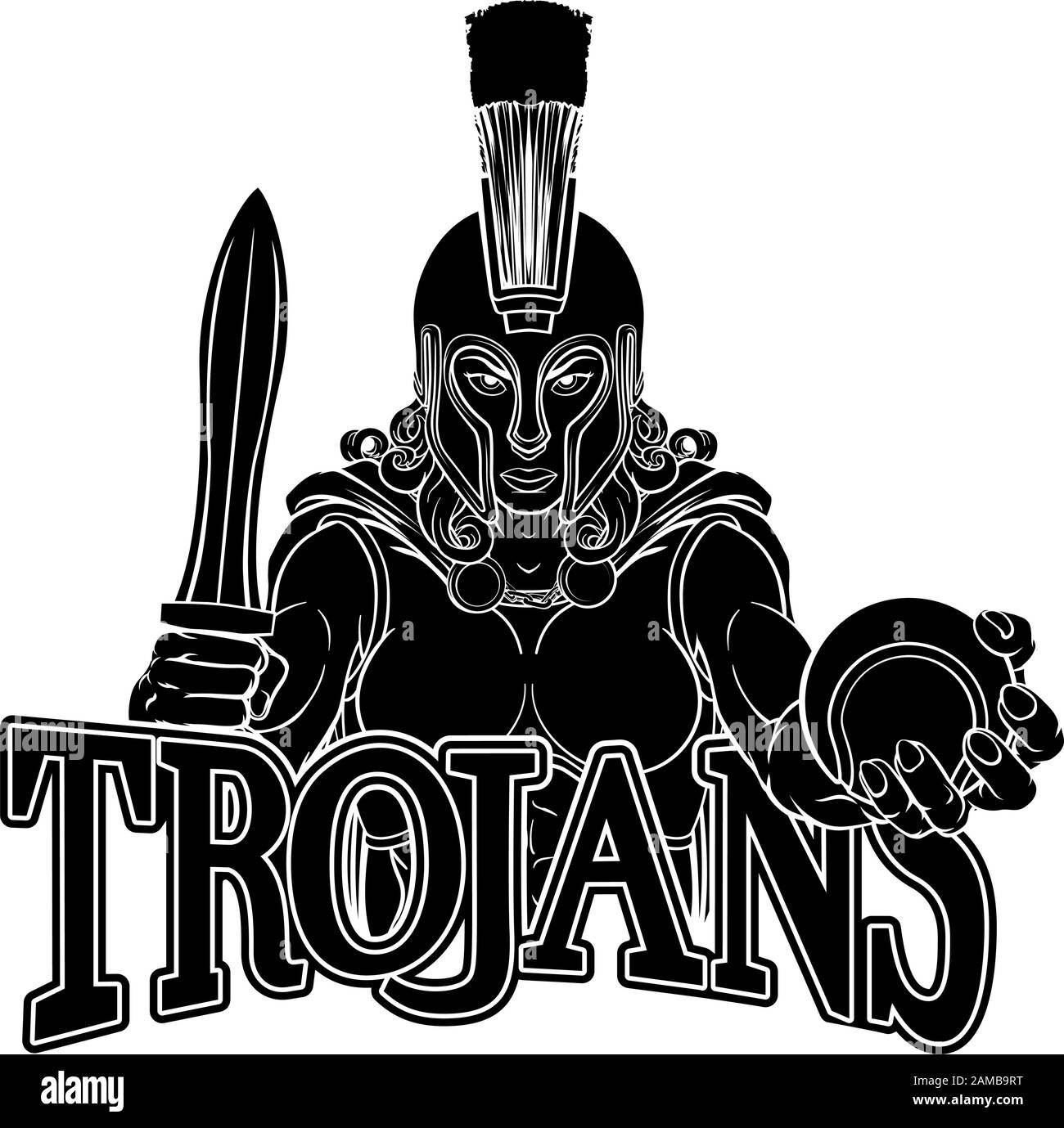 Spartan Trojan Gladiator Tennis Kriegerin Stock Vektor