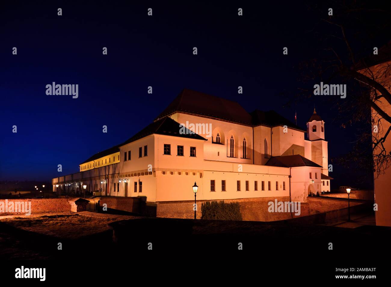 Schöne alte Burg Spilberk. Stadt Brünn - Tschechien. Stockfoto