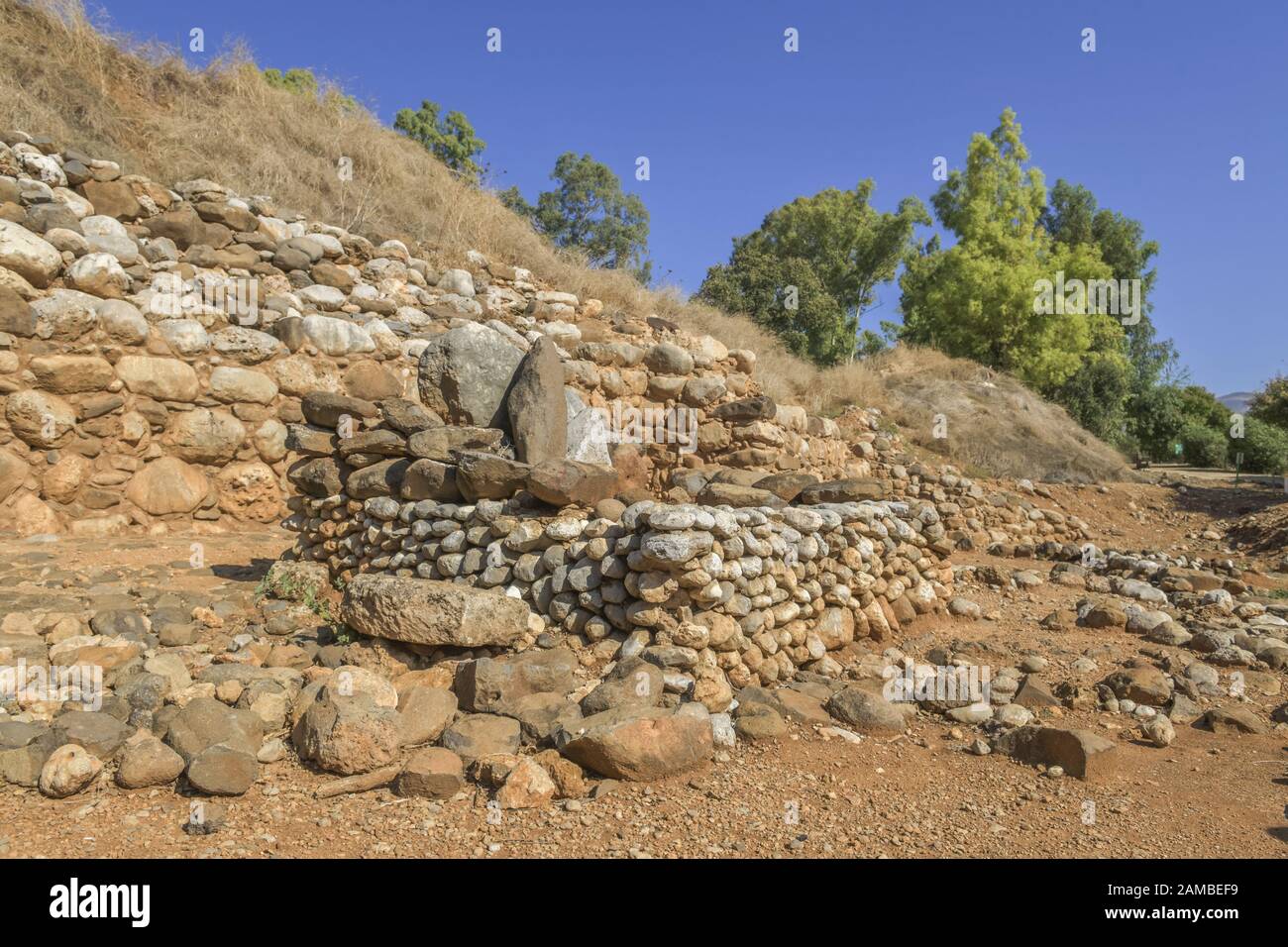 Grabungsstätte antanker Ort Dan, Nationalpark Tel Dan, Israel Stockfoto