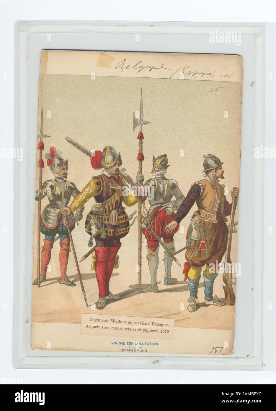 Régiments Wallons au Service d'Espagne Arqubusier, mousqutaire et piquiers 1572 Eigentum: Draper Fund (571236) Wallonische Regimenter im Dienst Spaniens, spanischer Soldat, , 1572. (Arbusquier, Musketier und Halbardeer, 1572).; Régiments Wallons au Service d'Espagne. Arqubusier, mousqutaire et piquiers. 1572. Stockfoto