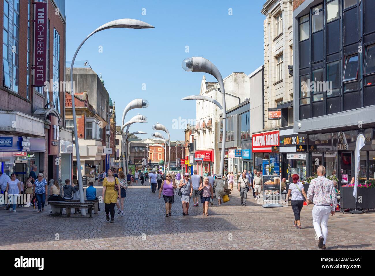 Fußgängerzone Church Street, Blackpool, Lancashire, England, Großbritannien Stockfoto
