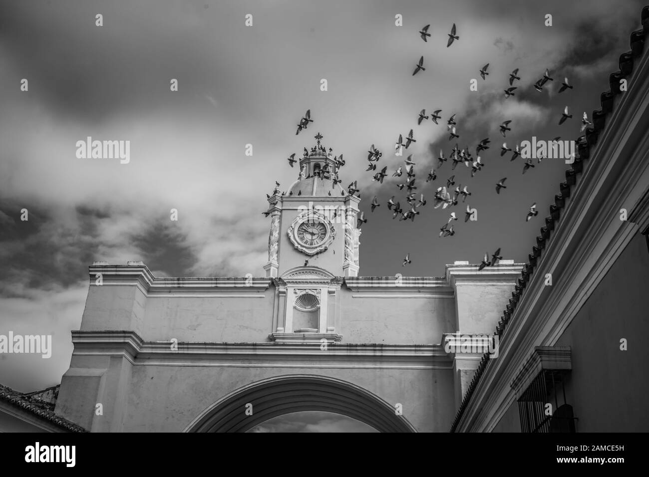 Vögel über Antigua arch Stockfoto