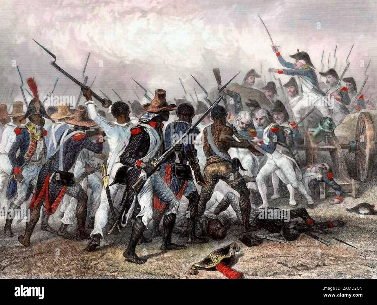 Angriff und Einnahme von Crête-à-Pierrot (4. - 24. märz 1802) - Auguste-Raffet. Im Jahr 18398 Stockfoto