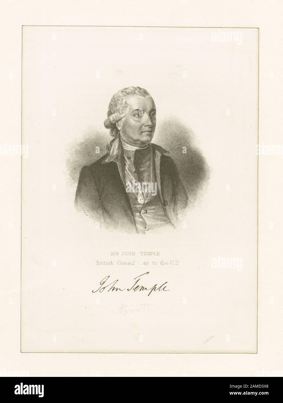 Sir John Temple, britischer Consul Gen in den USA, Umfasst fotomechanische Nachbildungen. Titel aus dem Kalender der Emmet Collection. EM11090 Erklärung der Verantwortung: HERR; Sir John Temple britischer Consul Gen. in die USA Stockfoto