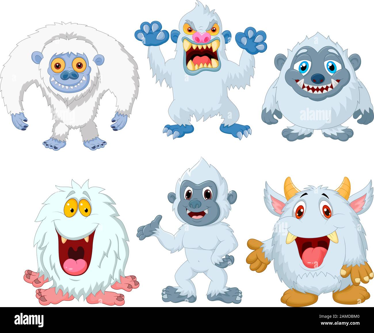 Cartoon Funny Monster Kollektion Set Stock Vektor