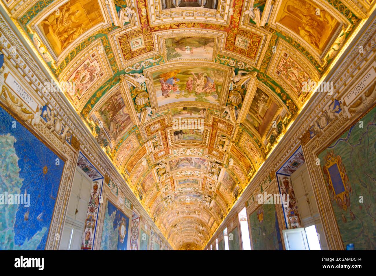 Kartengalerie im Vatikanischen Museum, Vatikanstadt Stockfoto