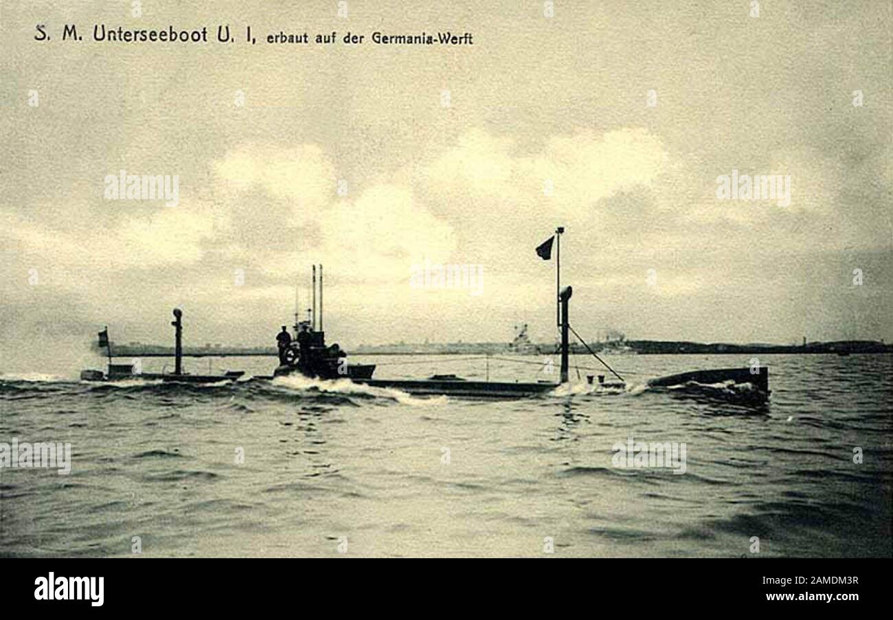 Das deutsche UBoot U 1 (Kaiserliche Marine Stockfotografie Alamy