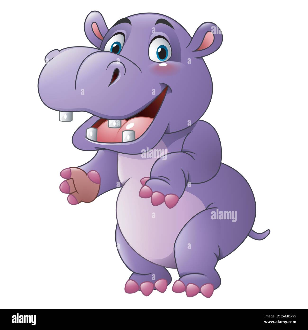 Cartoon Lustige Hippo Stock Vektorgrafik Alamy