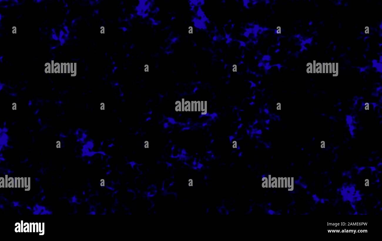 Abstrakt Blau Farbe Flecken auf schwarzem Hintergrund Stockfoto