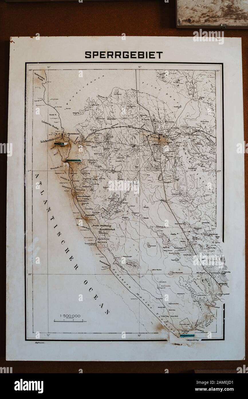 Foto einer alten Karte von Namibia, Afrika Stockfoto