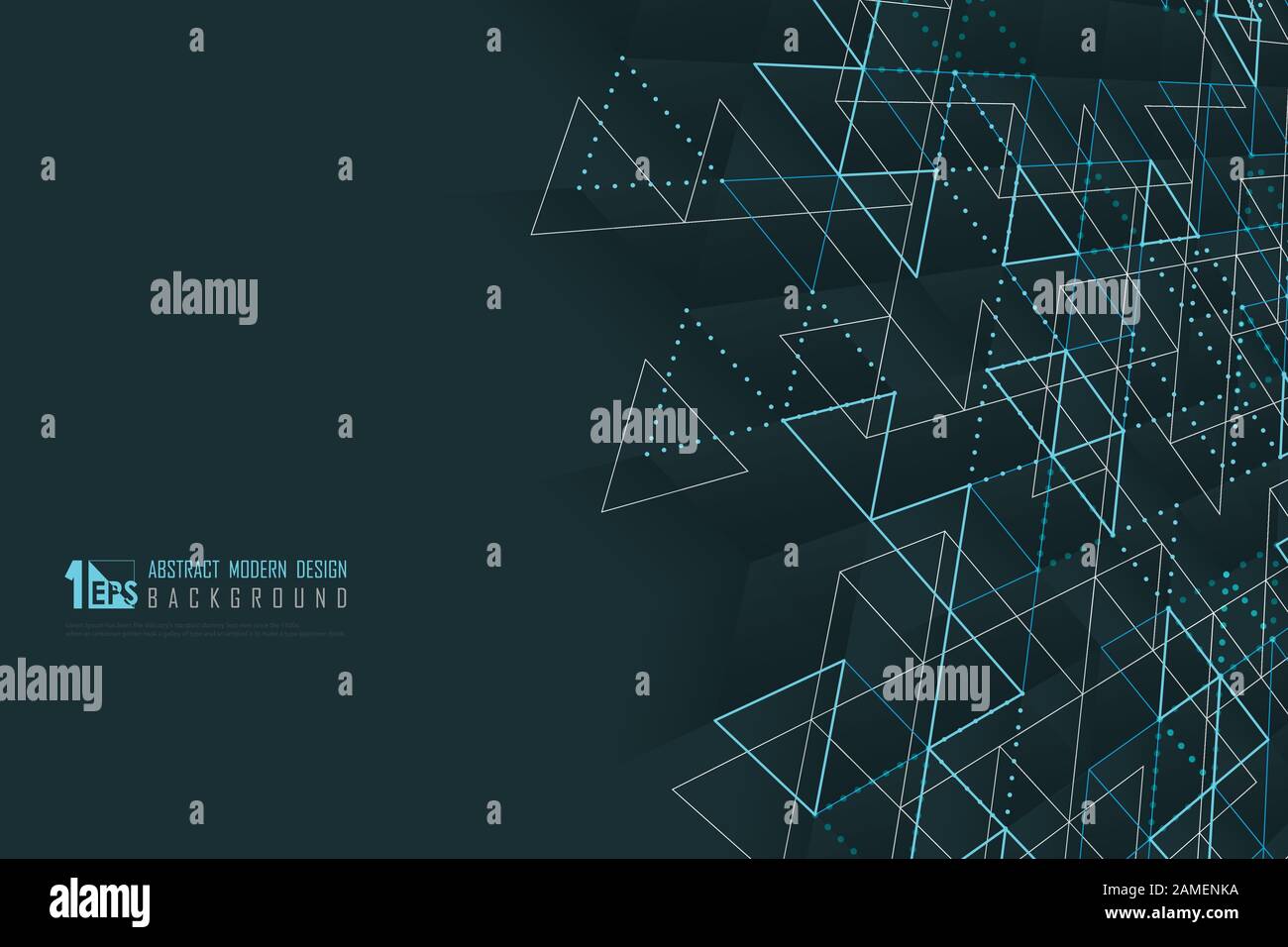 Abstrakte Business-Technologie mit Dreiecke und grünem Präsentationshintergrund. Dekorieren Sie für die digitale Vorlage, Werbung, Kunstwerke, Druck, Cover. Stock Vektor