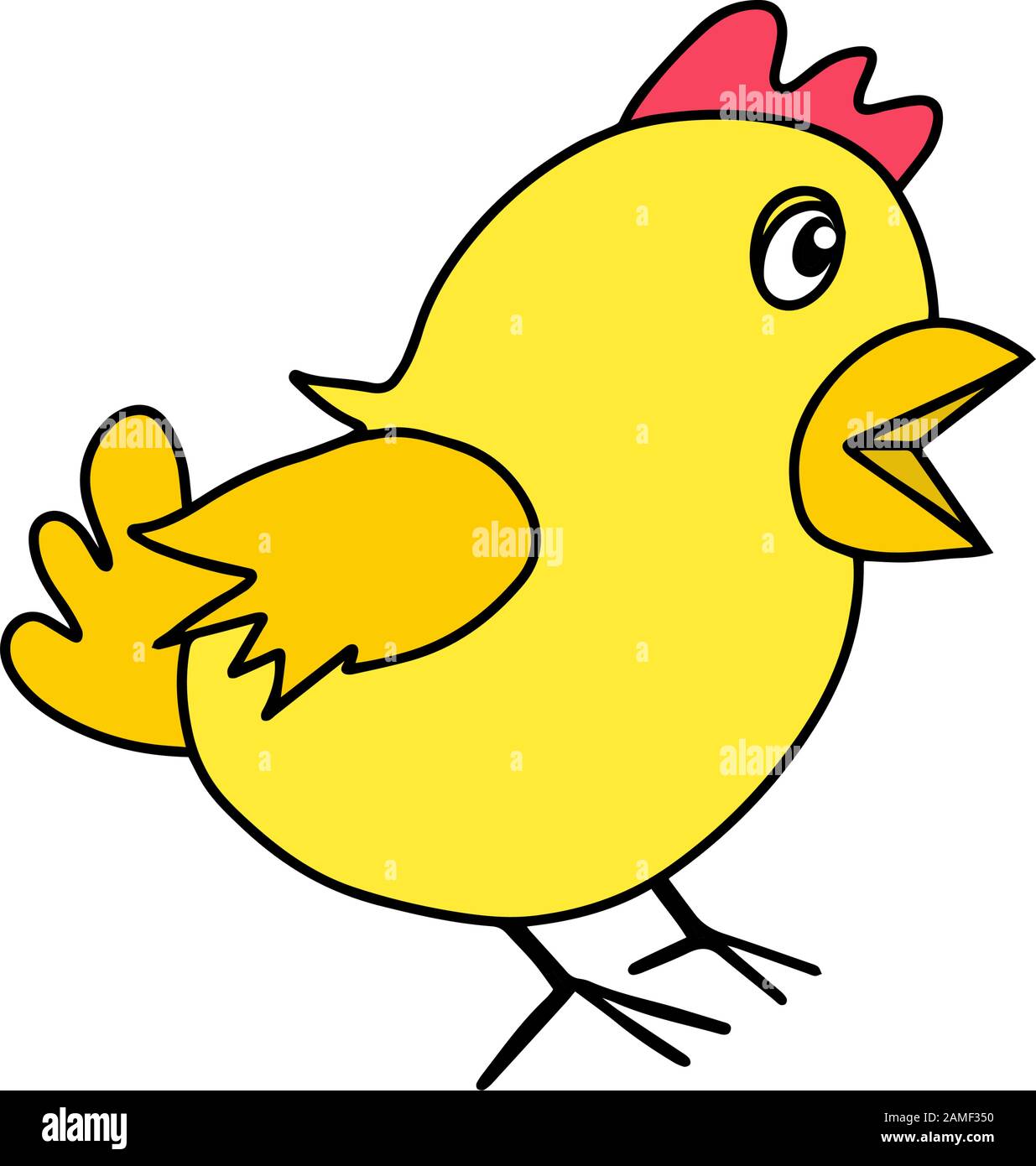 Susses Kleines Kuken Im Cartoon Stil Isoliert Auf Weissem Hintergrund Einzel Baby Mann Vogel Farbige Vektorgrafiken Farbbuch Zeichenskizze Fa Stock Vektorgrafik Alamy