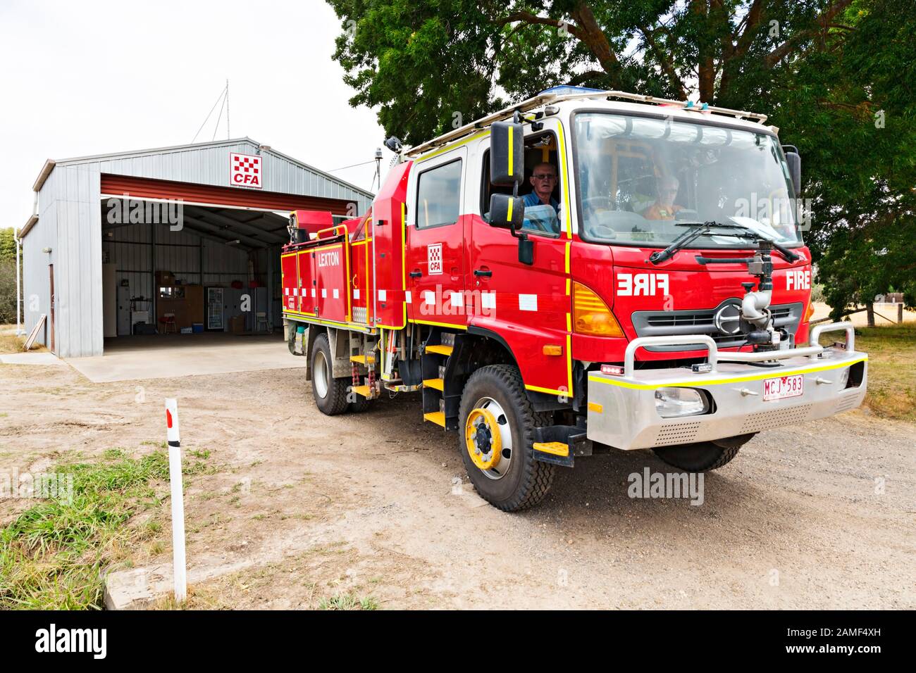 Lexton Australia/Lexton Country Fire Authority (CFA) Fire Tanker in Lexton Victoria Australia. Stockfoto