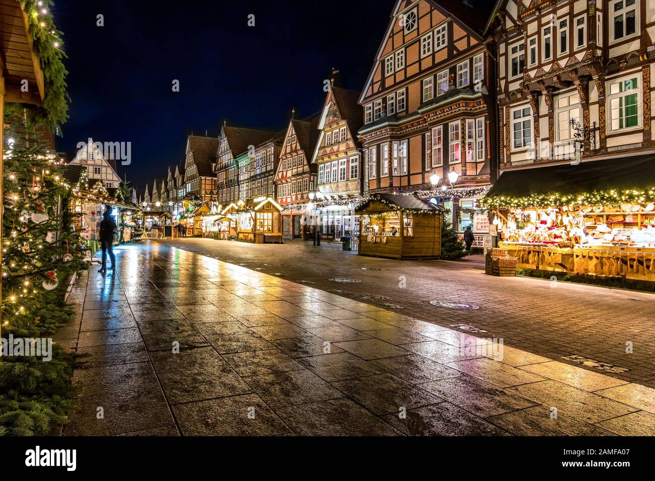 Historische Altstadt und Weihnachtsmarkt in Kelle Stockfoto