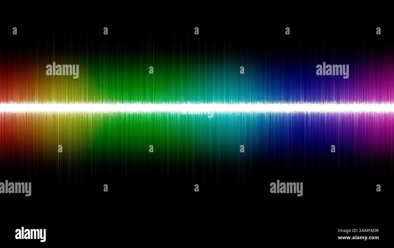 Farbenfroher Equalizer in Bewegung. Abbildung der Schallwellen Stockfoto