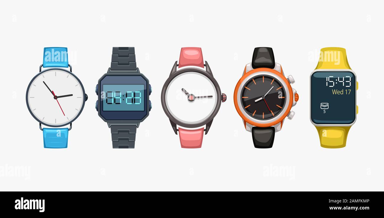 Armbanduhren in Weiß Stock Vektor