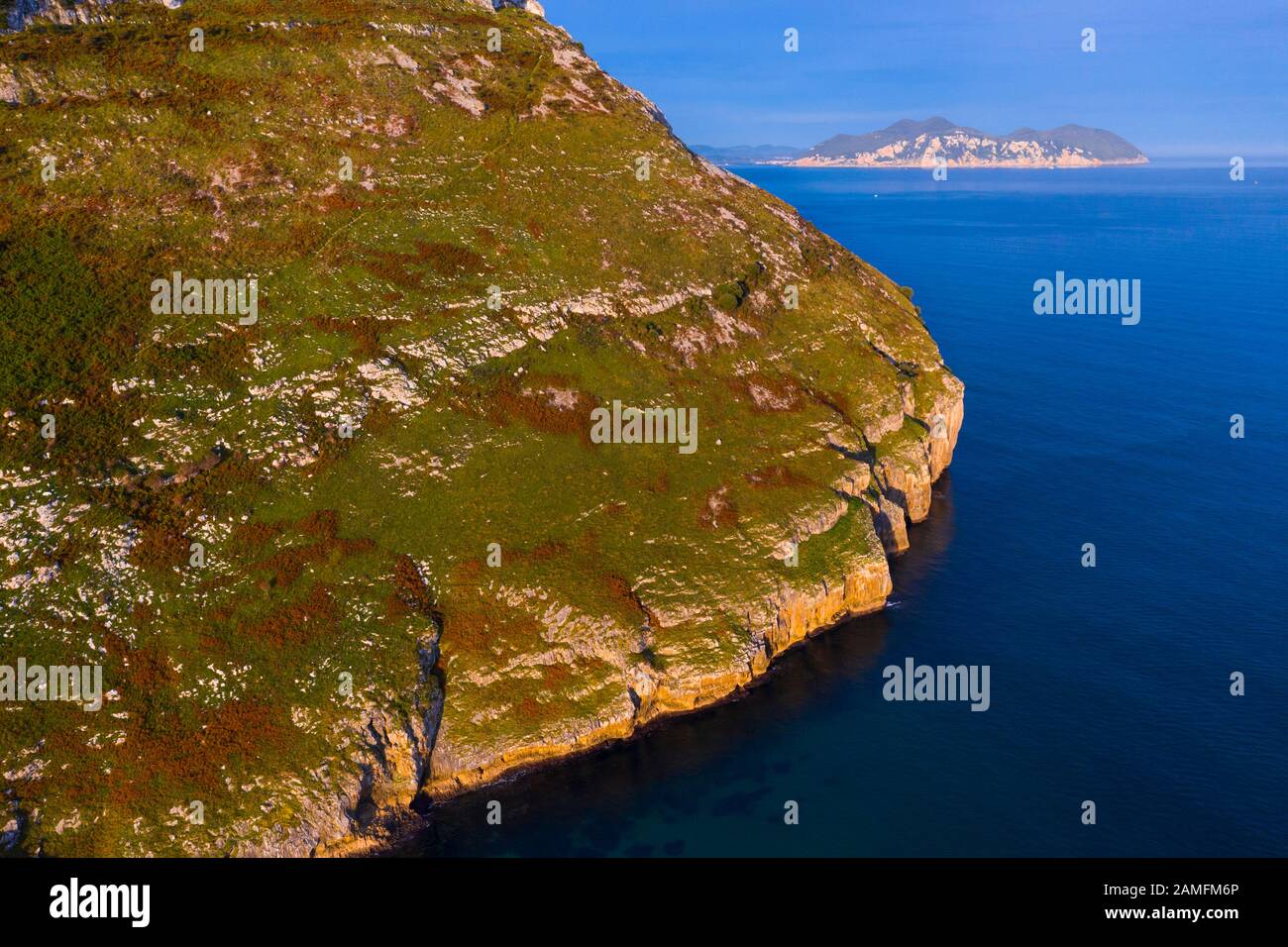 Dünen von Sonabia, Luftbild, Berg Candina, Sonabia, Gemeinde Castro Urdiales, Montaña Oriental Costera, Kantabrien, Spanien, Europa Stockfoto