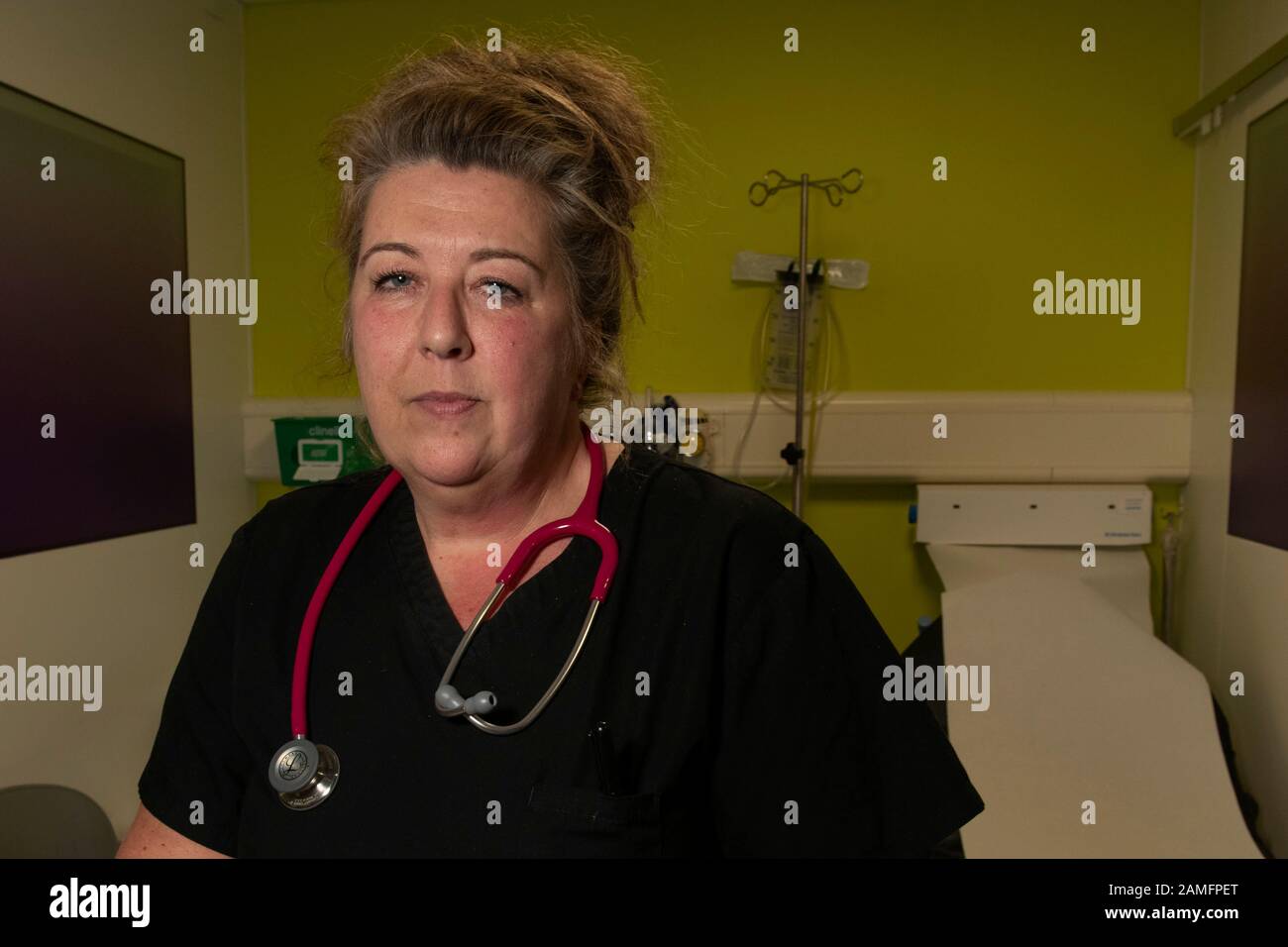 Julie Reeve, beratende Krankenschwester für Notfallmedizin, Yeovil District Hospital, Somerset. Stockfoto