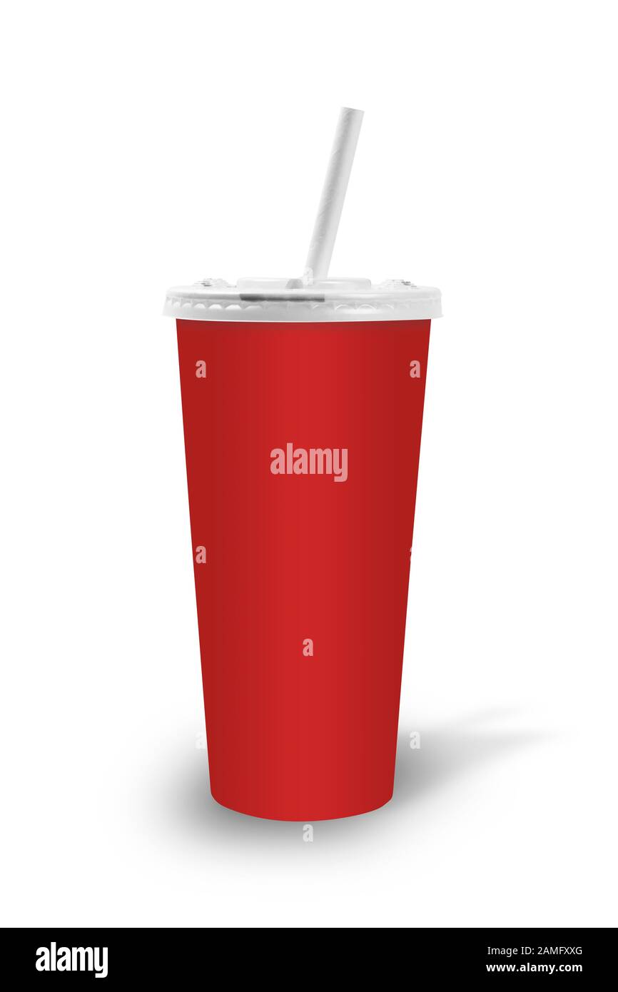 Fast Food Trinkbecher weißer Hintergrund Stockfoto