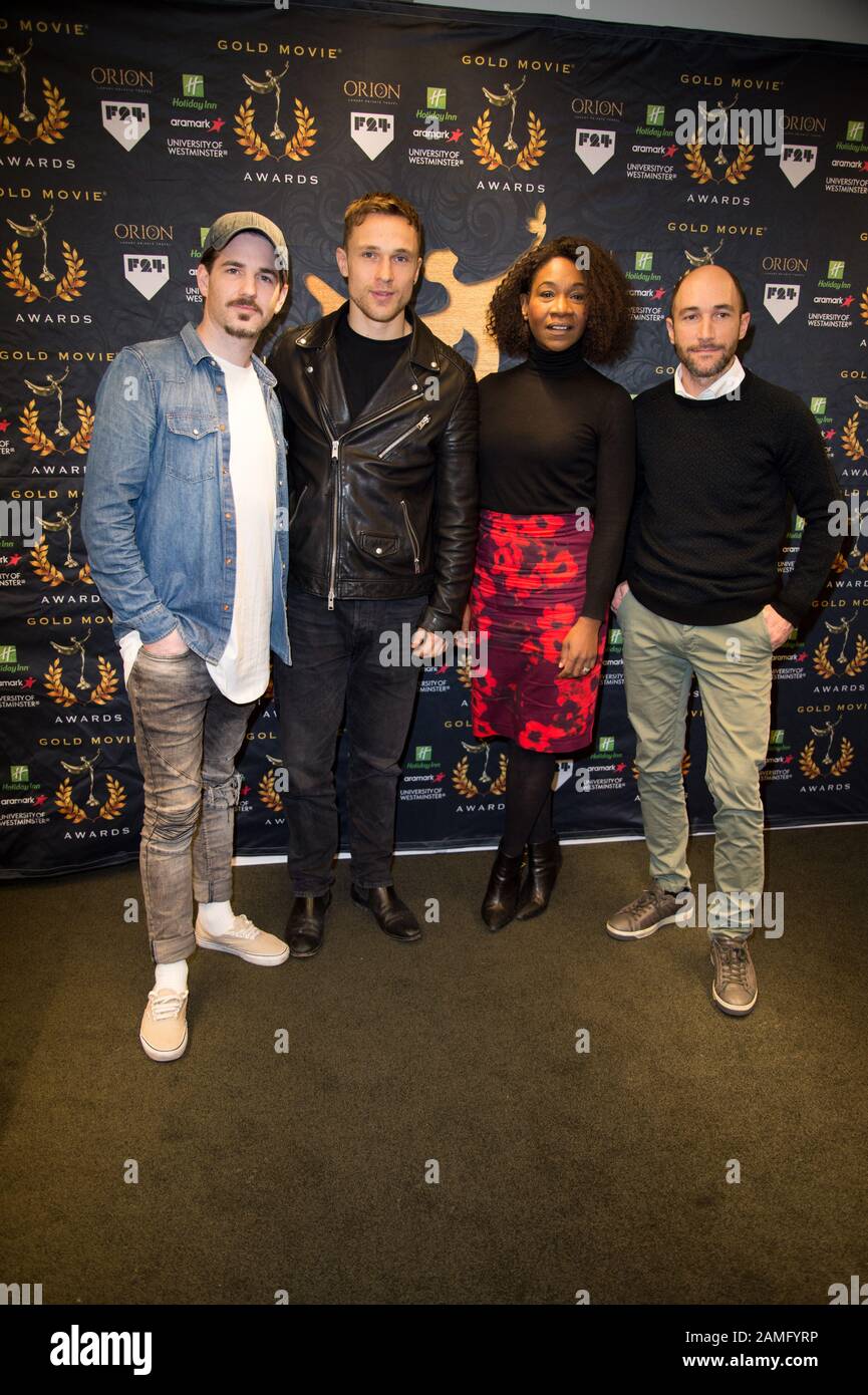 Pressekonferenz für die Gold Movie Awards, bei der die Nominierten für die am 9. Januar stattfindenden Preise bekanntgegeben wurden. Regent St Theatre London. 13.12.19 Aufmachung: Jason Matthewson, William Moseley, Karen Bryson, Marco Recalchi Wo: London, Großbritannien Wenn: 13. Dezember 2019 Kredit: WENN.com Stockfoto