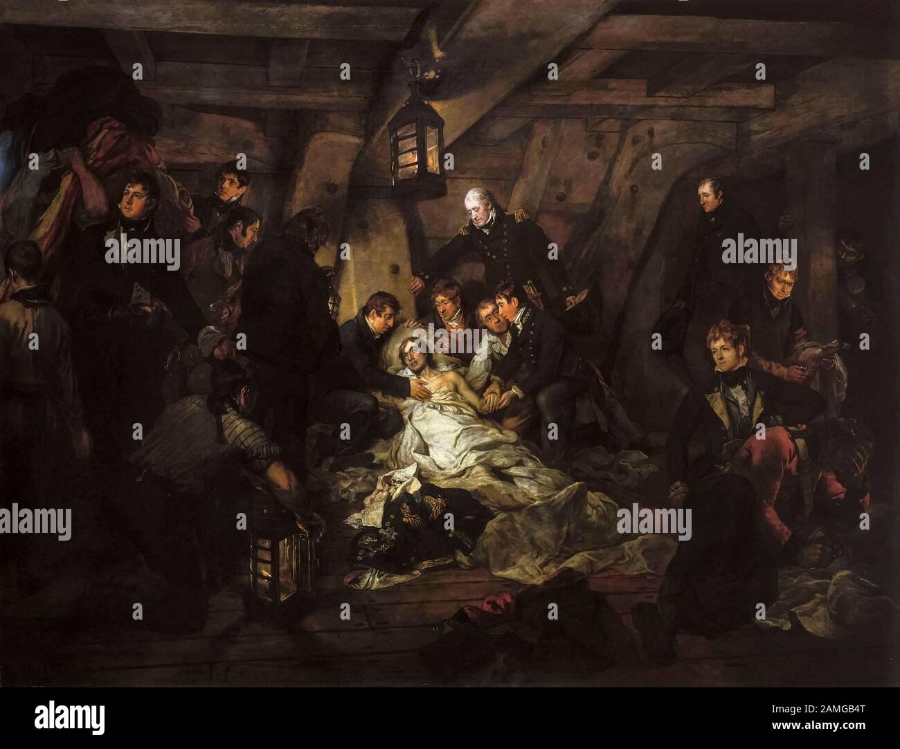 Der Tod von Nelson, 21. Oktober 1805, Gemälde von Arthur William Devis, 1805 Stockfoto